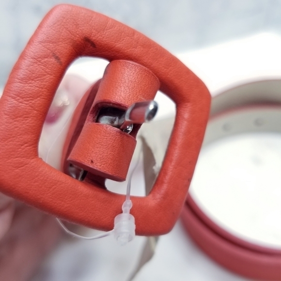 Coldwater Creek Leather Belt Red Womens Large 14-16 Slim Trouser - Picture 2 of 6